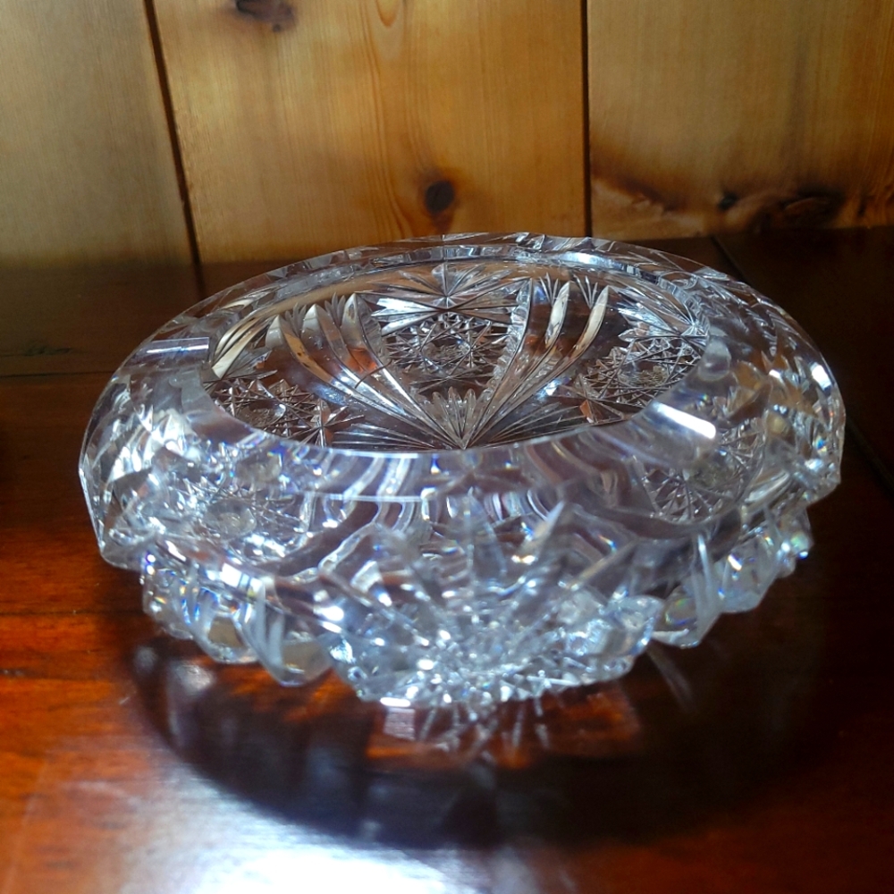 Vintage Pinwheel Crystal Ashtray